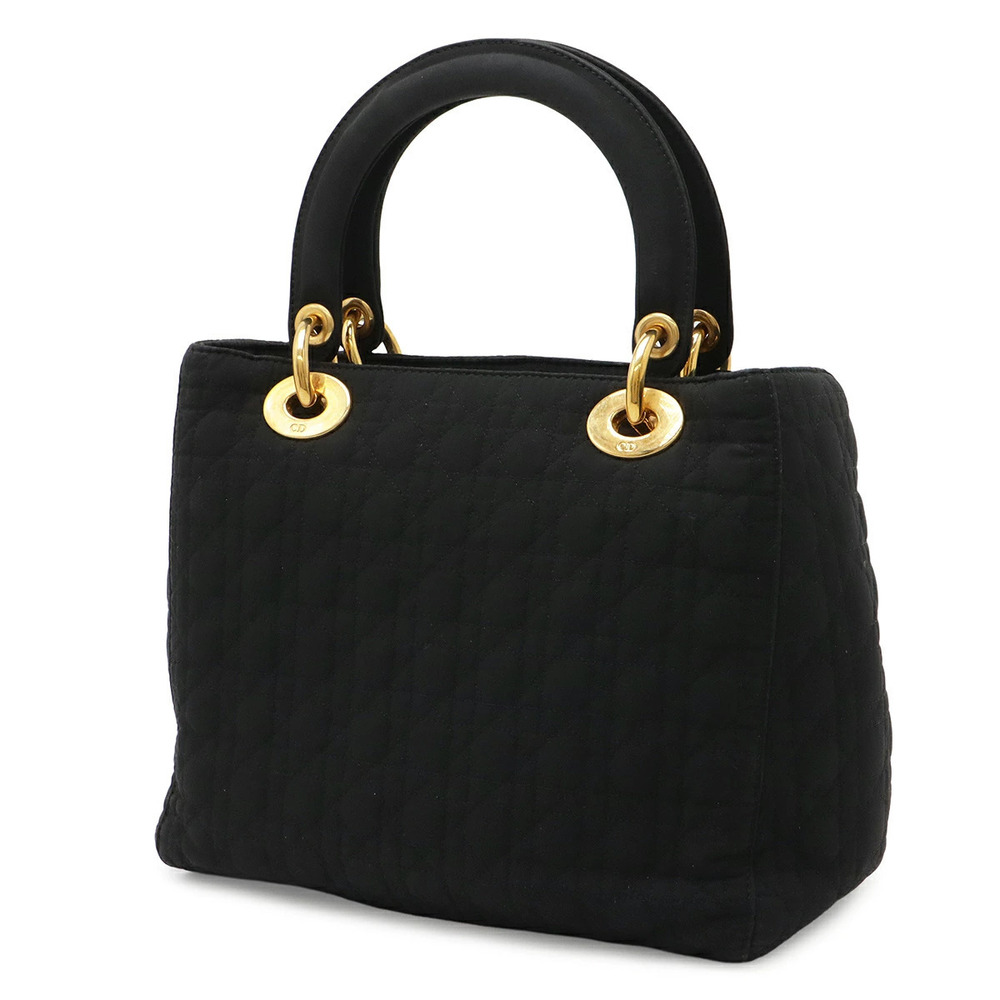 Dior Lady  Black Handbag Cannage Christian Black